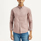 Men's Solid Overdyed Slim Fit Shirt - Front View