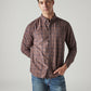 Men's Checkered Slim Fit Overdyed Oxford Shirt - Styleshot View