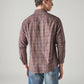 Men's Checkered Slim Fit Overdyed Oxford Shirt - Back View