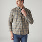 Men's Checkered Slim Fit Overdyed Oxford Shirt - Styleshot View