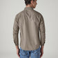 Men's Solid Slim Fit Oxford Shirt - Back View