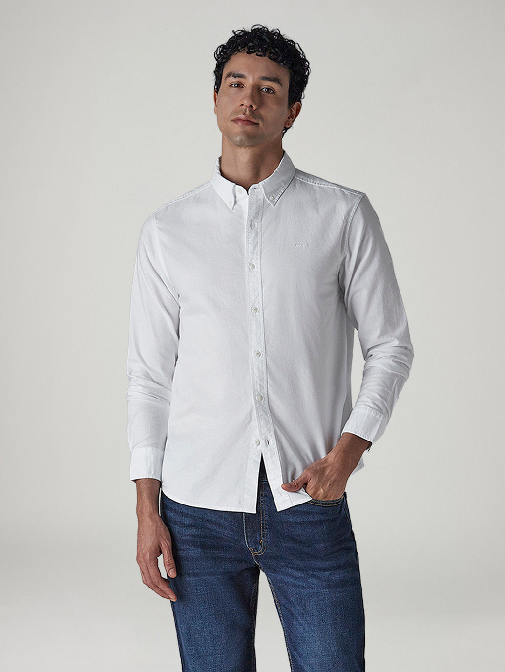 Men's Solid Slim Fit Oxford Shirt