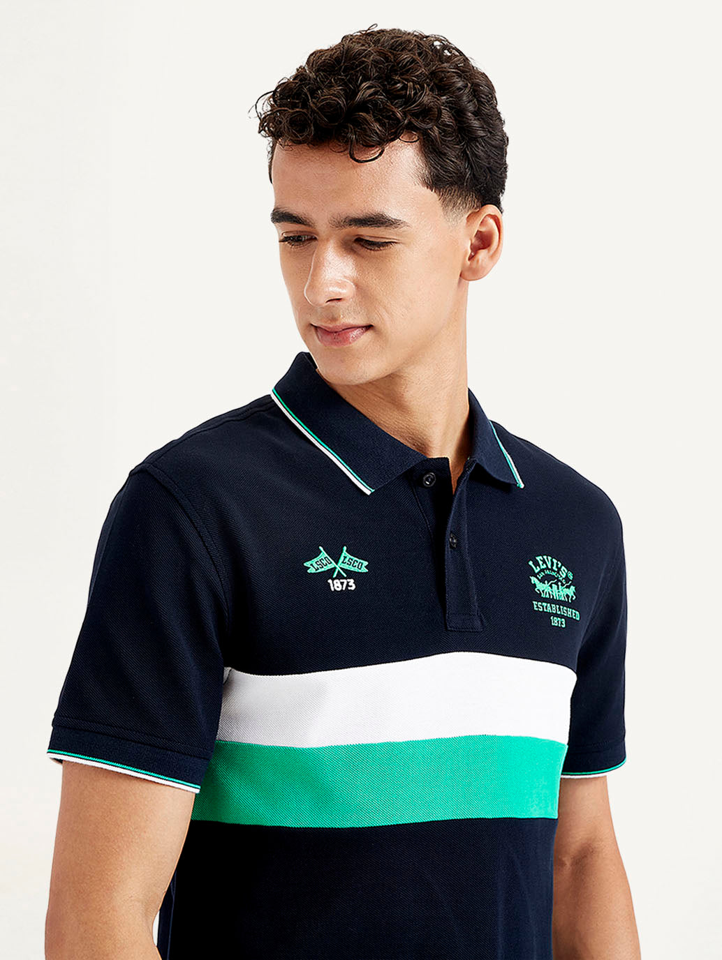 Men's Colorblock Slim Fit Polo T-Shirt - f9f1adfa-a948-4132-862e-b36869330caa View