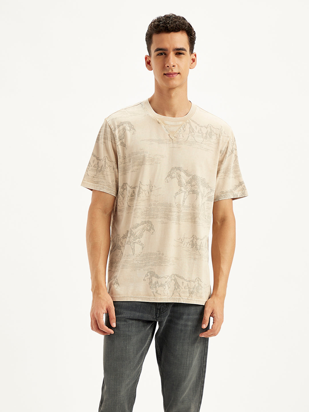 Men's All Over Print Regular Fit T-Shirt - Front View