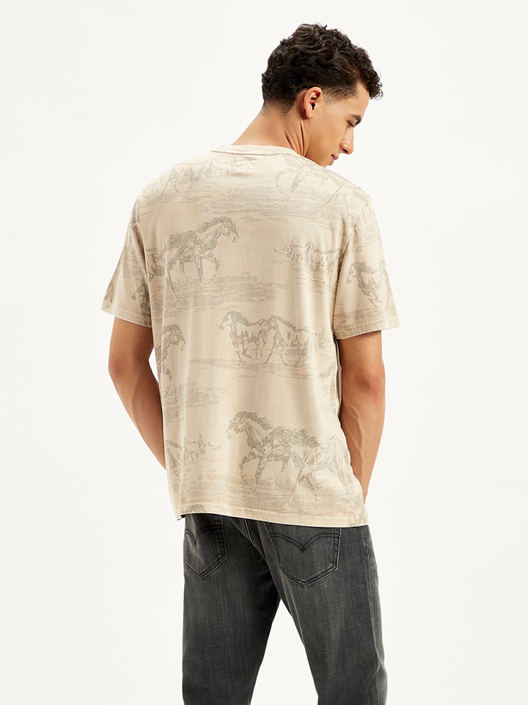 Men's All Over Print Regular Fit T-Shirt - Back View