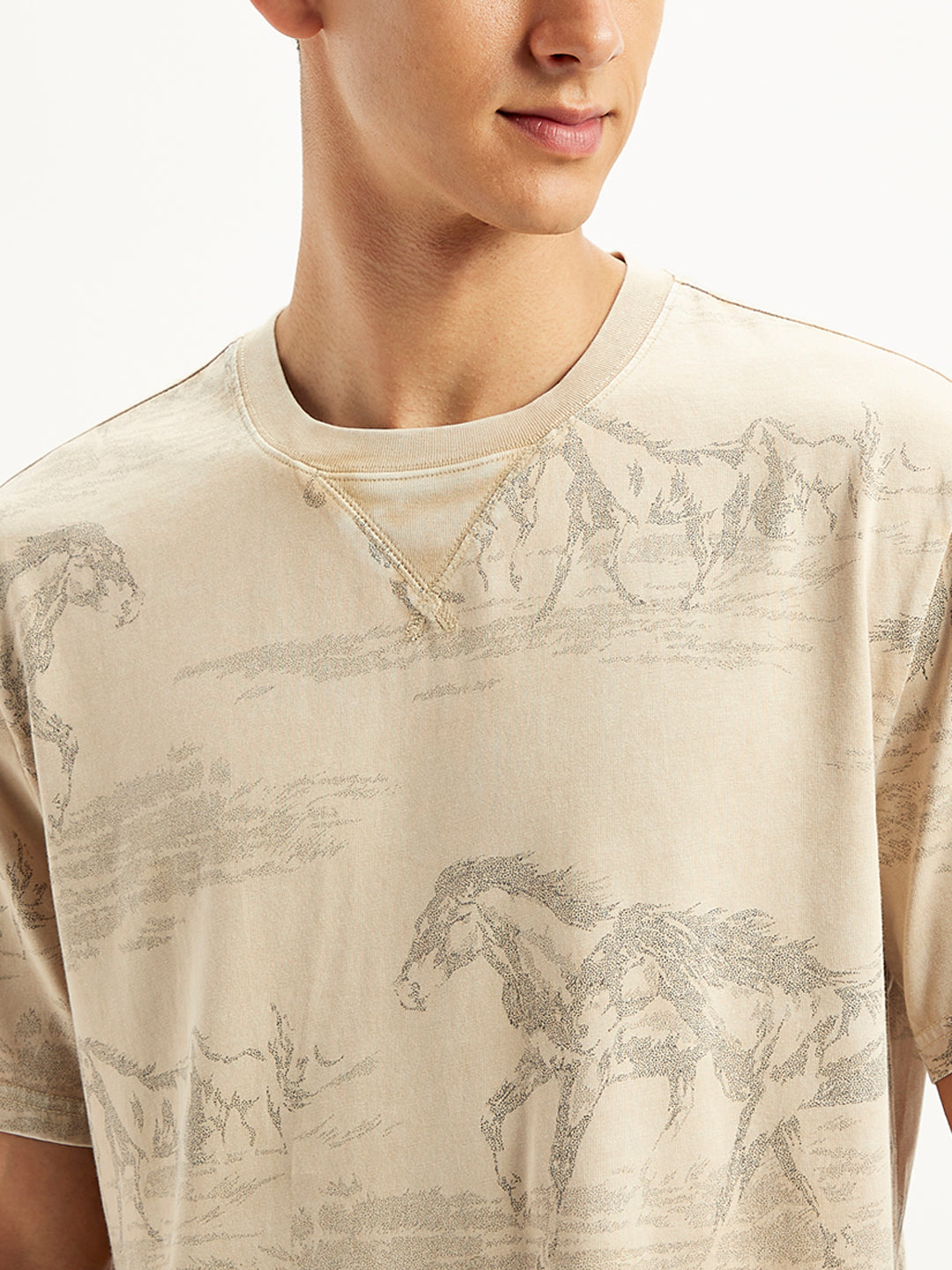 Men's All Over Print Regular Fit T-Shirt - Detail View