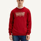 Men's Brand Logo Red Crew Neck Sweater - Front View