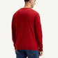 Men's Brand Logo Red Crew Neck Sweater - Back View