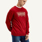Men's Brand Logo Red Crew Neck Sweater - Side View