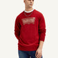 Men's Brand Logo Red Crew Neck Sweater - Styleshot View