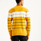 Men's Striped Mustard Crew Neck Sweater - Back View