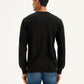 Men's Brand Logo Black Crew Neck Sweater - Back View