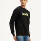 Men's Brand Logo Black Crew Neck Sweater - Side View