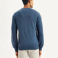 Men's Graphic Print Blue Crew Neck Sweater - Back View