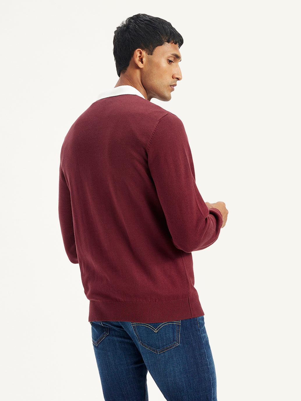 Men's Graphic Print Maroon Crew Neck Sweater - 16b435e7-4e9d-46e2-9e0c-b965cbe1d370 View