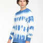 Men's Tie-Dye Blue Crew Neck Sweater - RightSide View