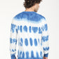 Men's Tie-Dye Blue Crew Neck Sweater - Back View