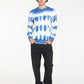 Men's Tie-Dye Blue Crew Neck Sweater - 6 View