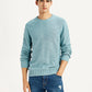 Men's Chevron Light Blue Crew Neck Sweater - Styleshot View