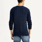 Men's Indigo Crew Neck Sweater - Back View