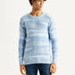 Men's Abstract Light Blue Crew Neck Sweater - Styleshot View