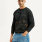 Men's Graphic Black Crew Neck Sweater - Styleshot View