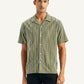 Men's Striped Regular Fit Camp Shirt - Front View