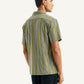 Men's Striped Regular Fit Camp Shirt - Back View