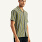 Men's Striped Regular Fit Camp Shirt - Side View