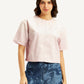 Women's Solid Light Pink Round Neck Top - Front View