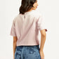 Women's Solid Light Pink Round Neck Top - back View