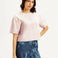 Women's Solid Light Pink Round Neck Top - Side View