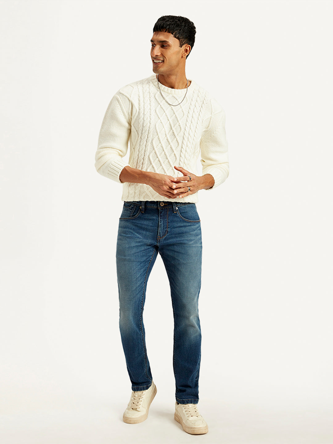 Men's 65504 Blue Skinny Fit Mid Rise Jeans - Styleshot View