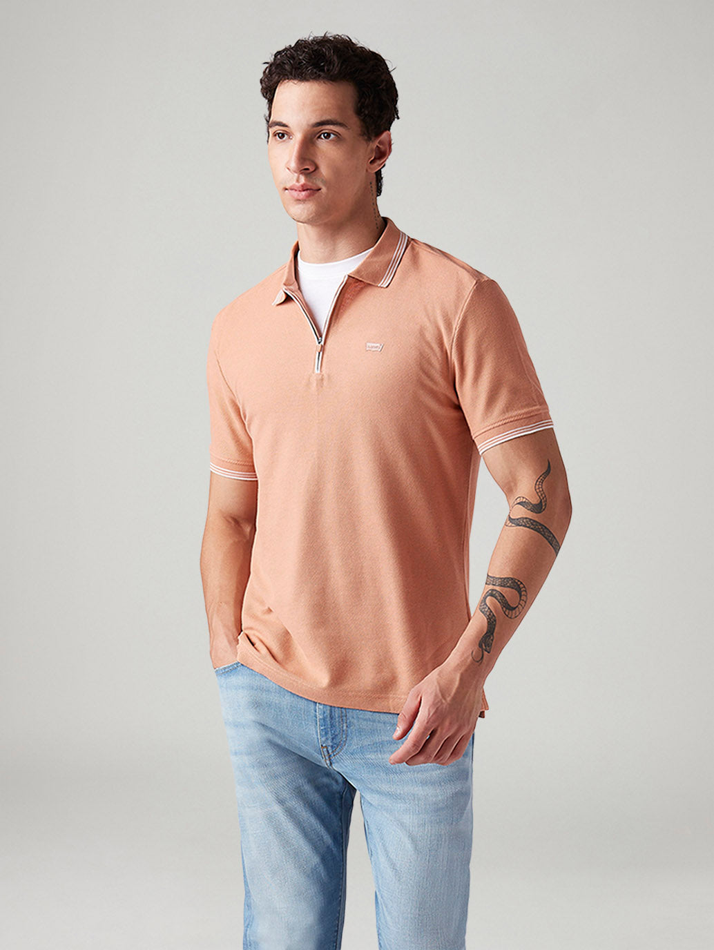 Men's Solid Slim Fit Polo T-Shirt