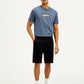 Men's Black Tapered Shorts - Front View