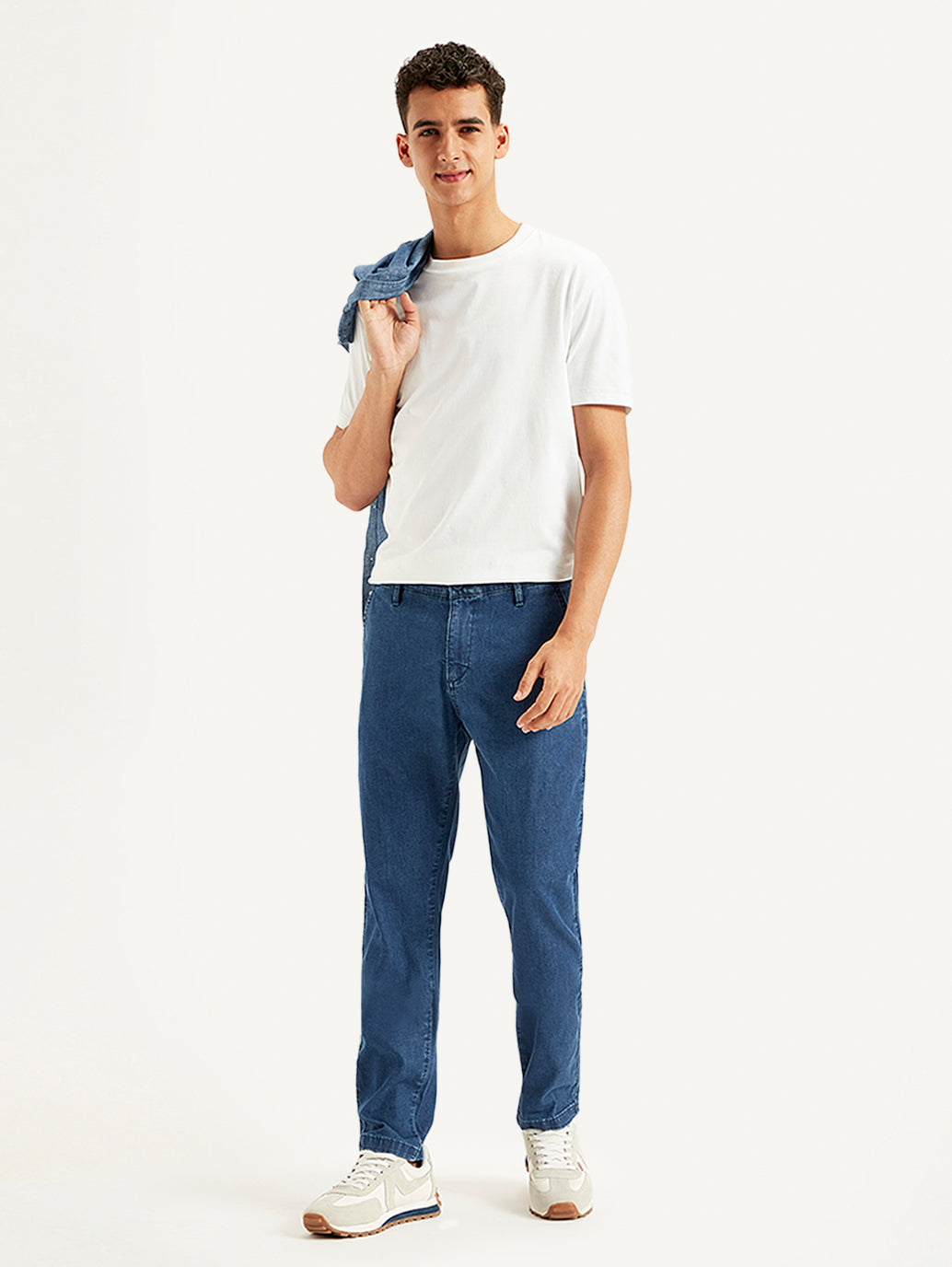 Men's Blue Tapered Fit Mid Rise Jeans - 9ee2cdfd-22f1-4c5a-a96c-48eb7ebd6d0c View