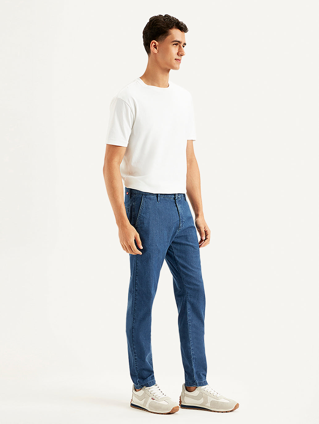Men's Blue Tapered Fit Mid Rise Jeans - 28420c5e-4aed-4af5-b979-a553527201fe View