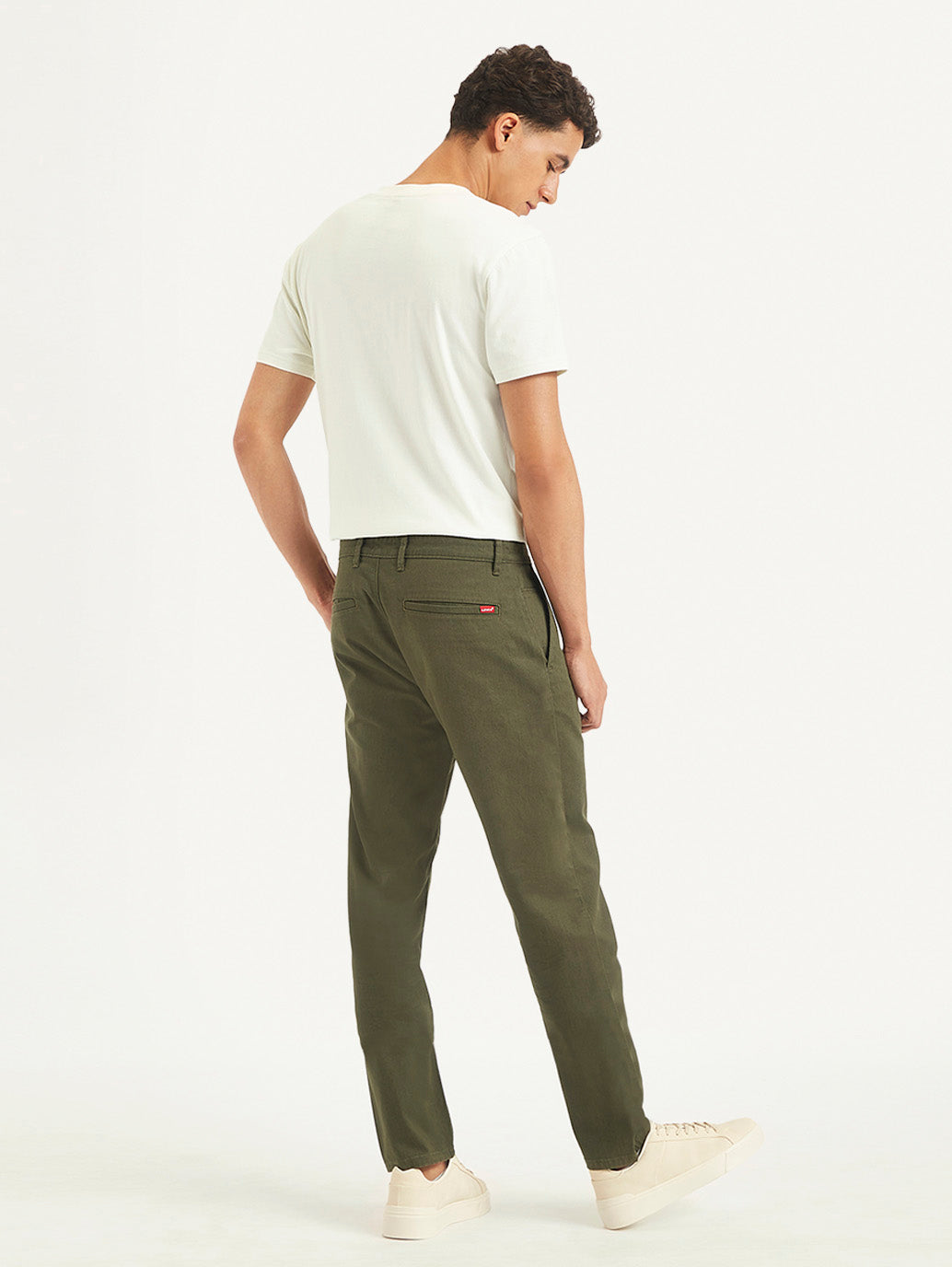 Men's Olive Tapered Trousers - 120e8f75-5775-4b3d-9855-7681e5df8d0a View