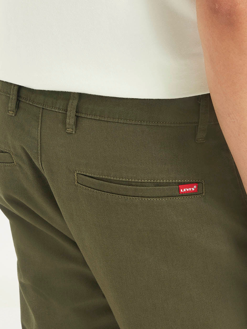 Men's Olive Tapered Trousers - 40396830-370b-4604-b178-745e3883e499 View