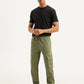 Men's Olive Loose Fit Cargo Trousers - Front View