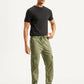 Men's Olive Loose Fit Cargo Trousers - Side View