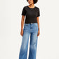 Women's Blue Mile High Wide Leg Fit High Rise Jeans - Front View
