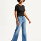 Women's Blue Mile High Wide Leg Fit High Rise Jeans - Side View