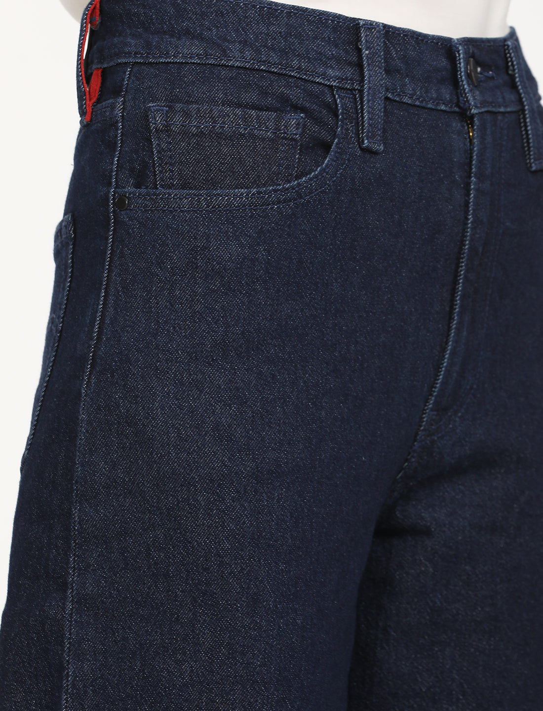 Women's Redloop Mid Rise Navy Bootcut Trousers - Detail View