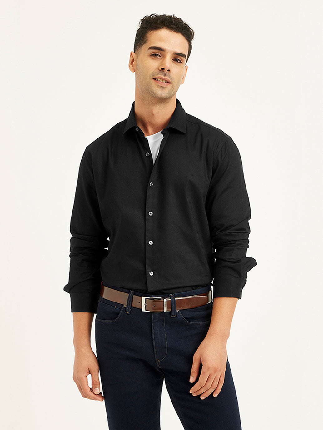 Men's Redloop Solid Slim Fit Shirt - 144adc8b-ff51-409b-b926-0b43b5d0f5be View