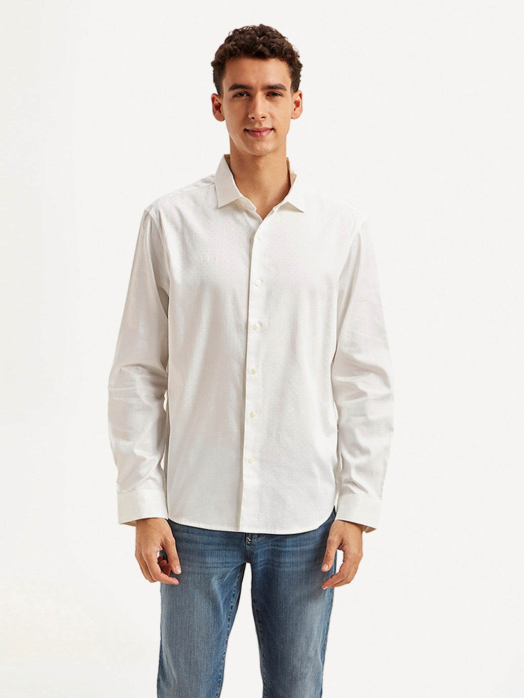 Men's Redloop Solid Slim Fit Shirt - Front View