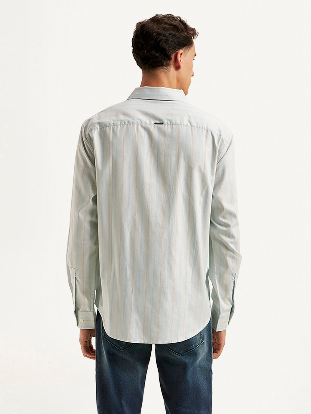 Men's Redloop Striped Slim Fit Shirt - Back View
