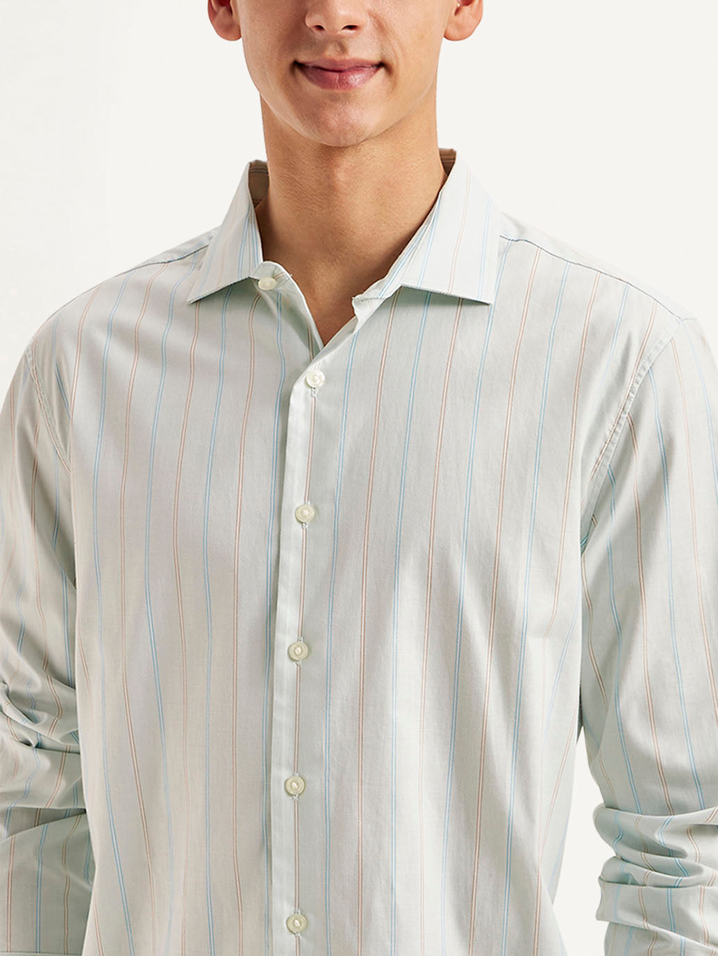 Men's Redloop Striped Slim Fit Shirt - Detail View