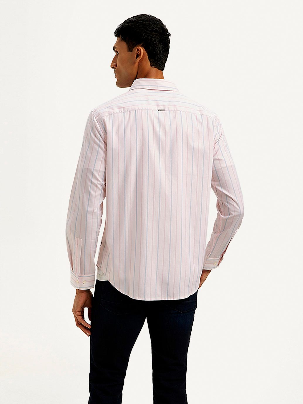 Men's Redloop Striped Slim Fit Shirt - Back View