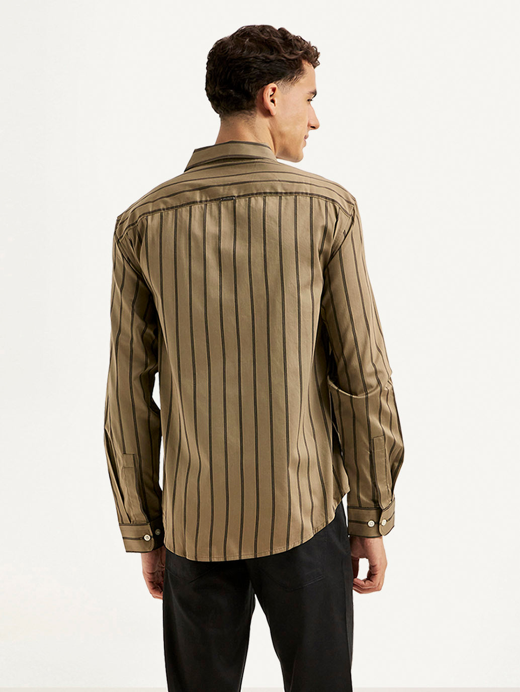 Men's Redloop Striped Slim Fit Shirt - Back View